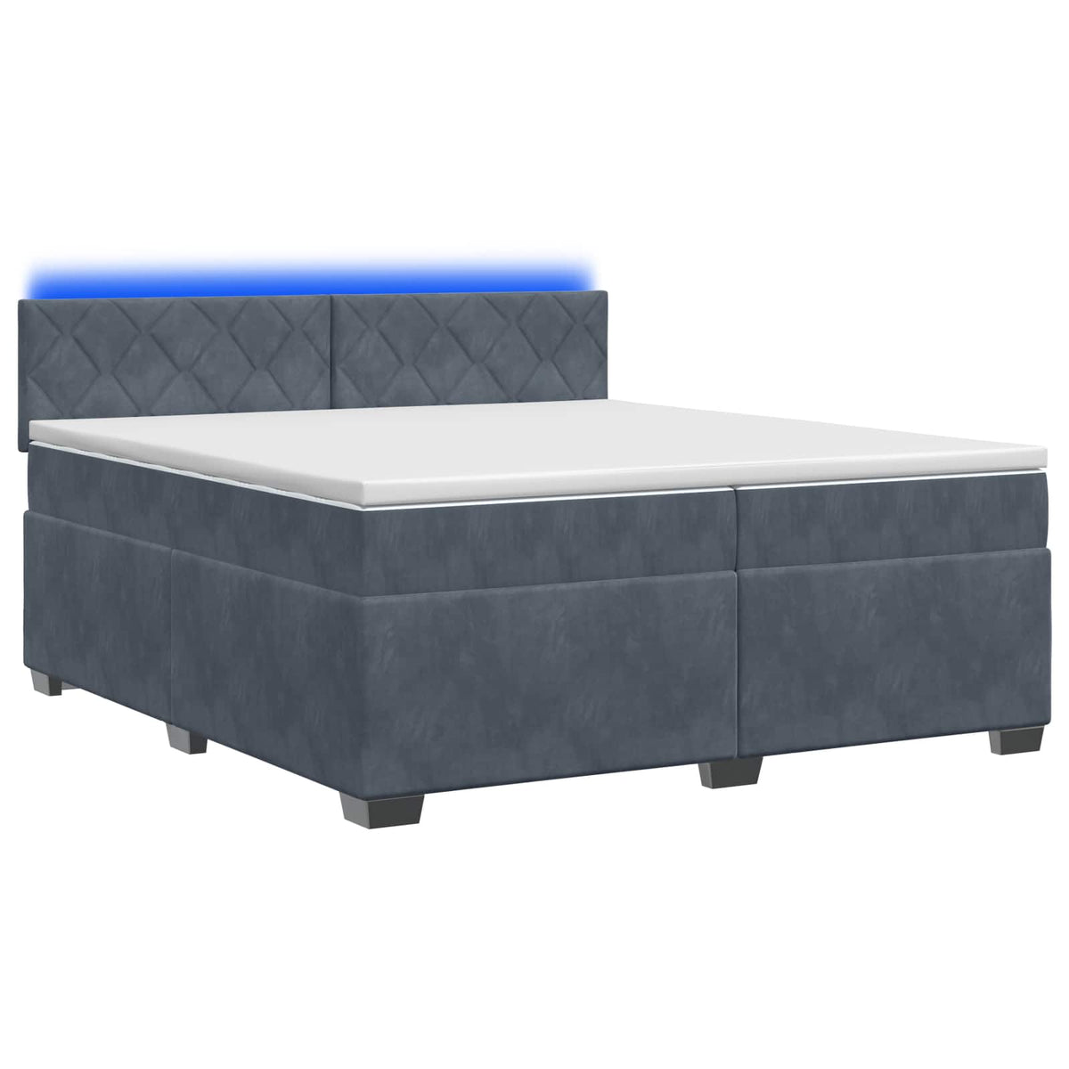 vidaXL Łóżko Box Spring z materacem i LED ciemnoszary 200 x 200 cm