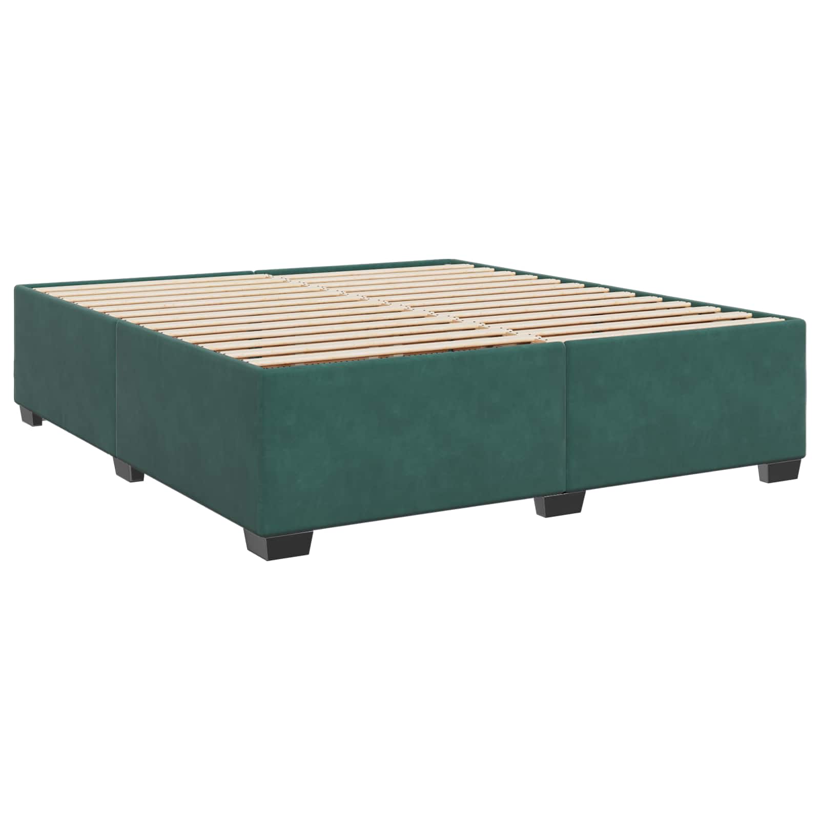 vidaXL Łóżko Box Spring z materacem i LED Ciemnozielony 200 x 200 cm