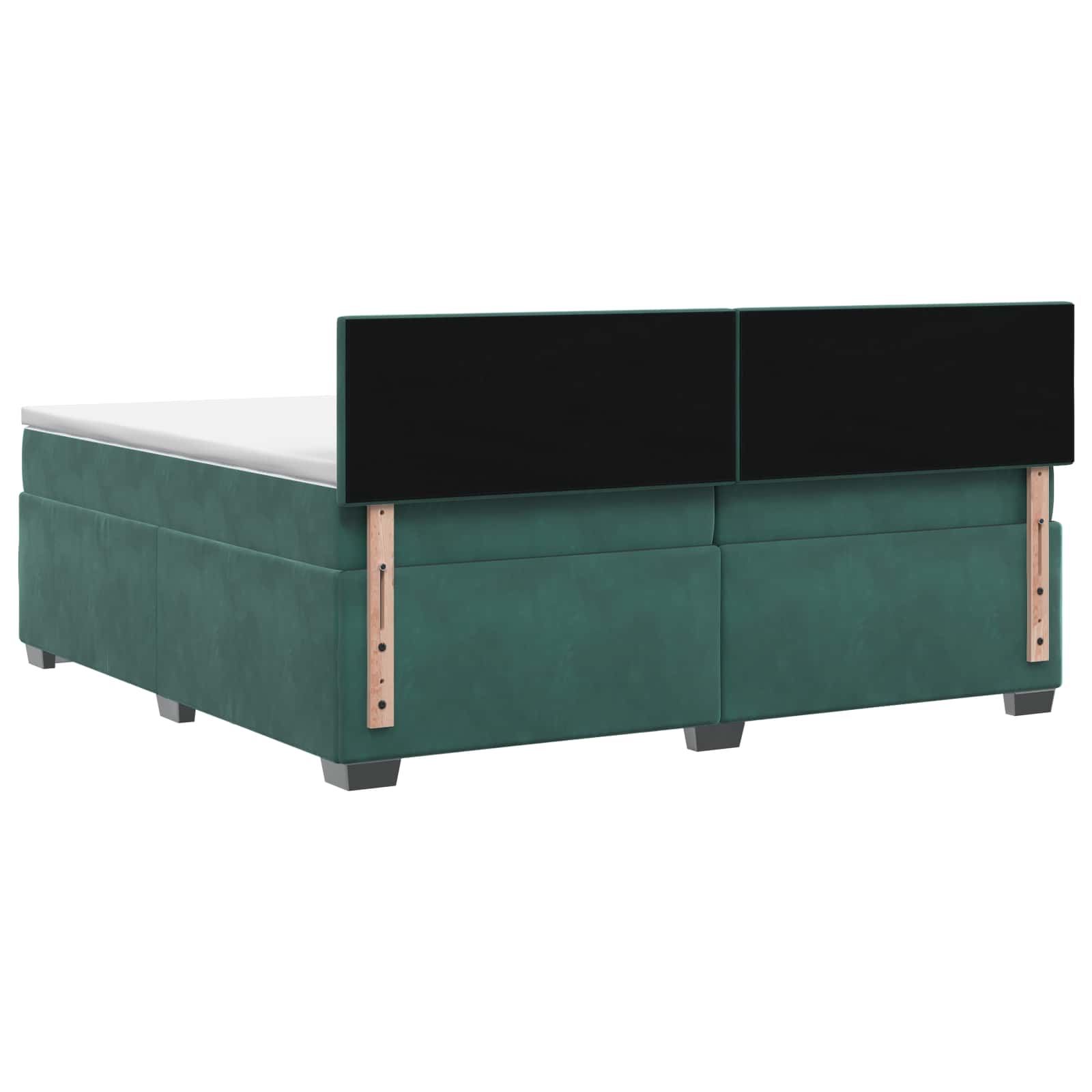 vidaXL Łóżko Box Spring z materacem i LED Ciemnozielony 200 x 200 cm