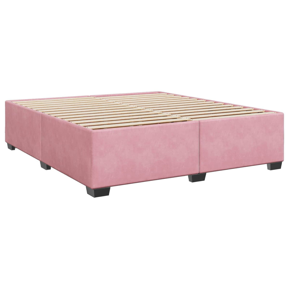 vidaXL Łóżko Box Spring z materacem i LED różowy 200 x 200 cm Welur