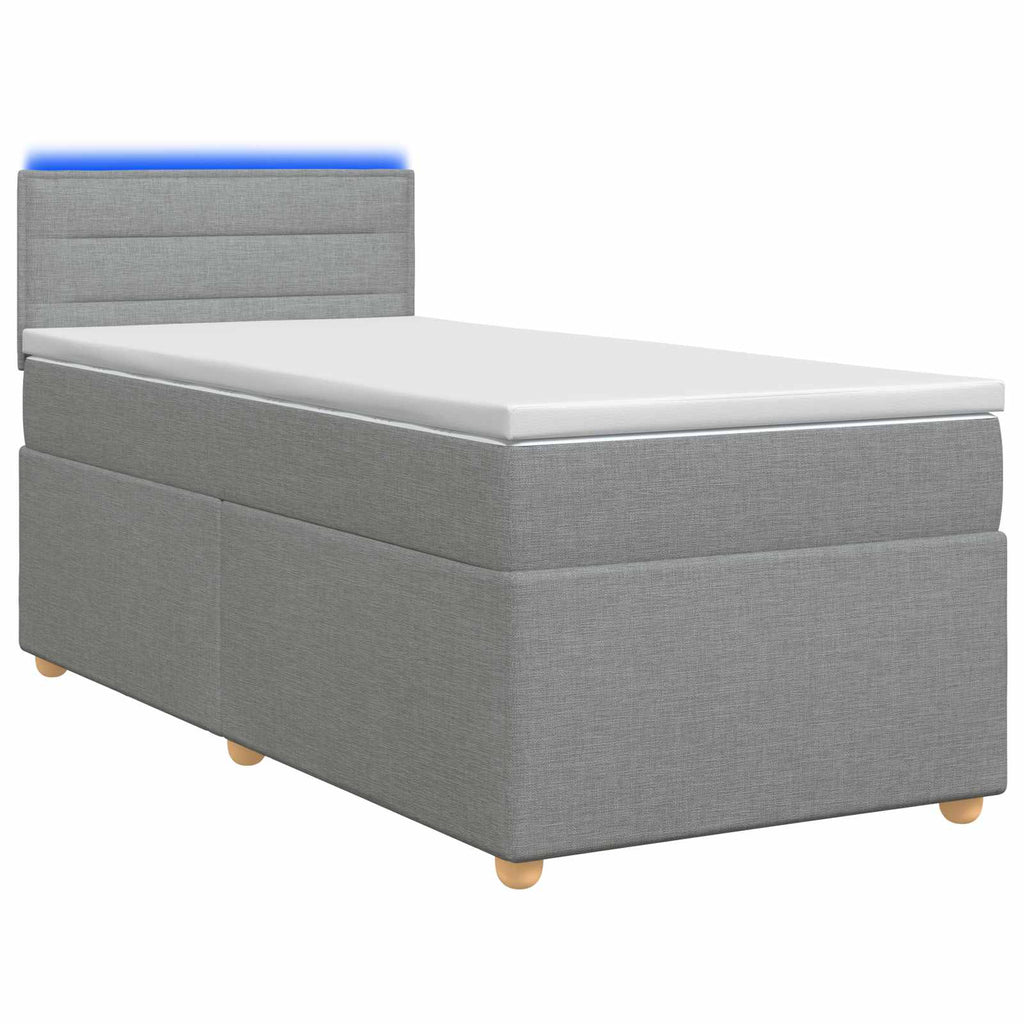 vidaXL Łóżko kontynentalne z materacem jasnoszary 80 x 200 cm tkanina
