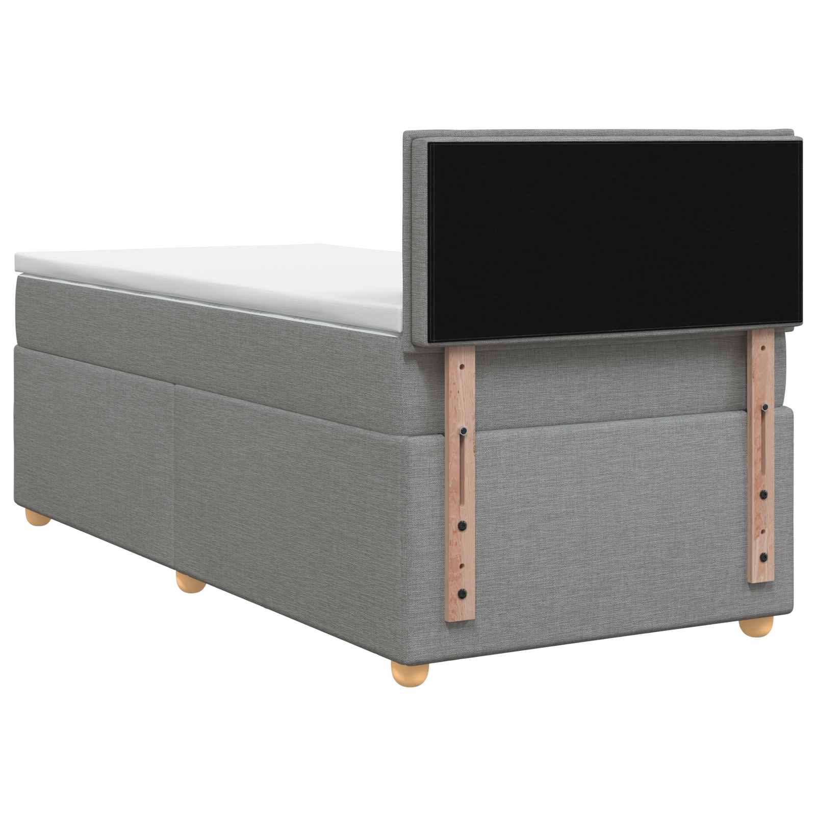 vidaXL Łóżko kontynentalne z materacem jasnoszary 80 x 200 cm tkanina