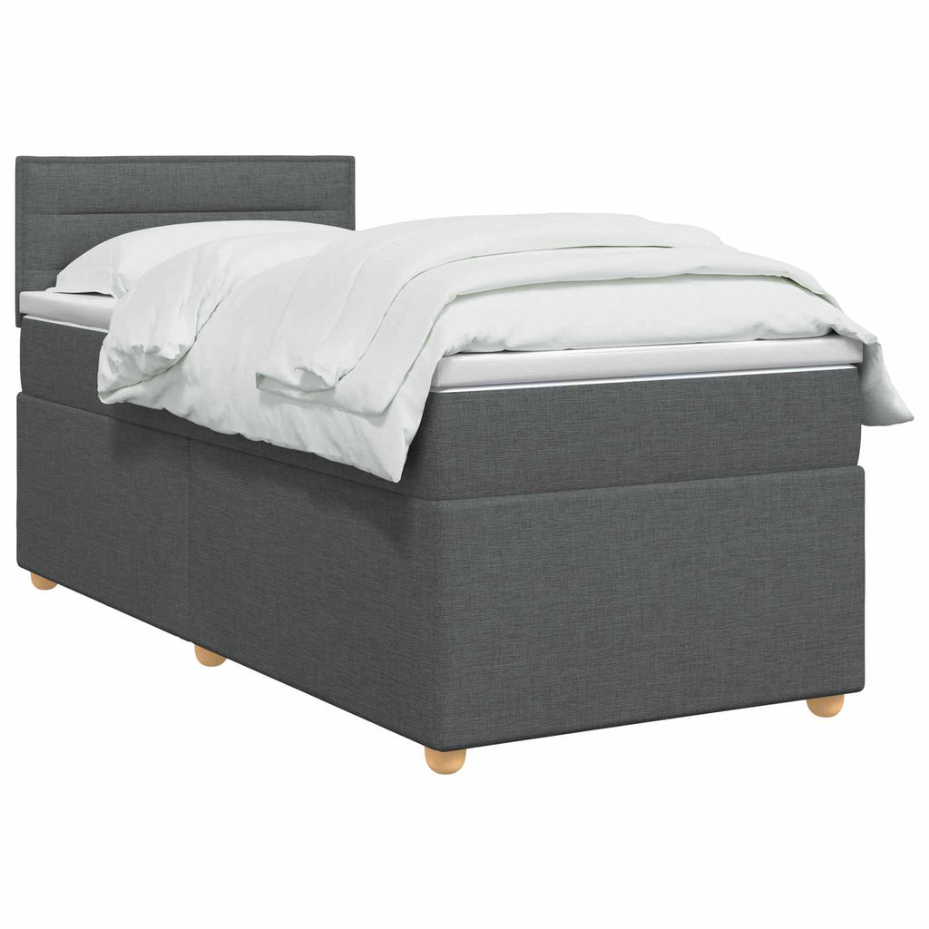 vidaXL Łóżko kontynentalne z materacem ciemnoszary 80 x 200 cm tkanina
