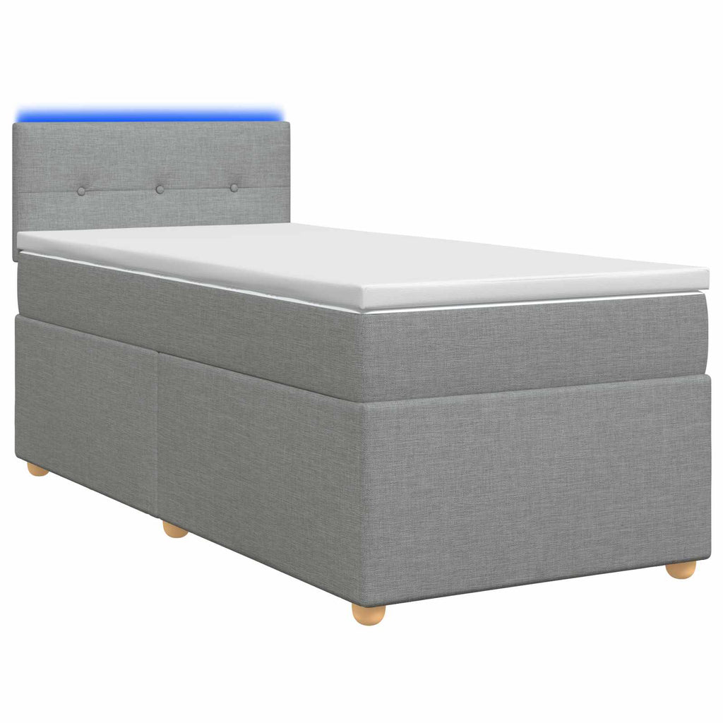 vidaXL Łóżko kontynentalne z materacem jasnoszary 80 x 200 cm tkanina