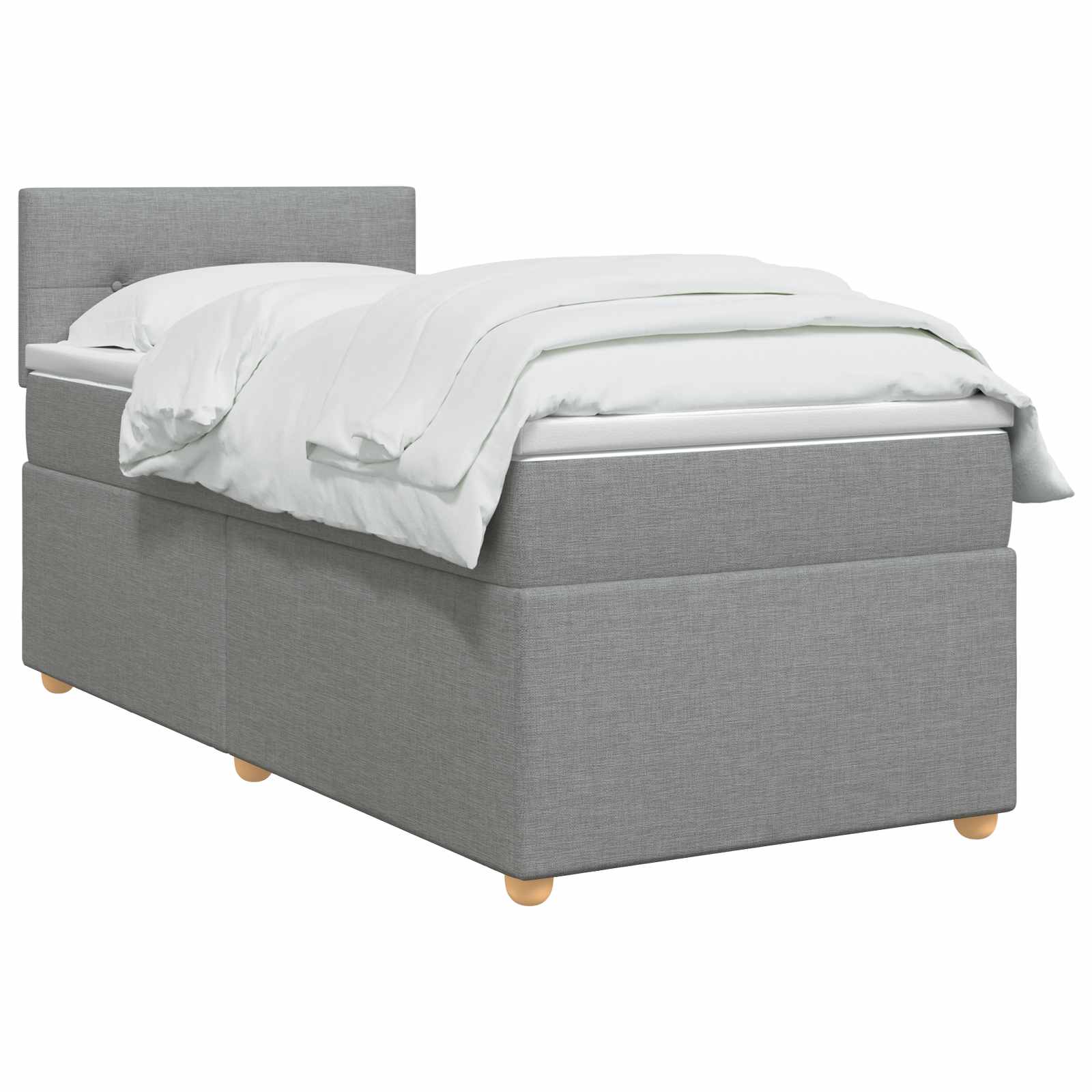 vidaXL Łóżko kontynentalne z materacem jasnoszary 80 x 200 cm tkanina