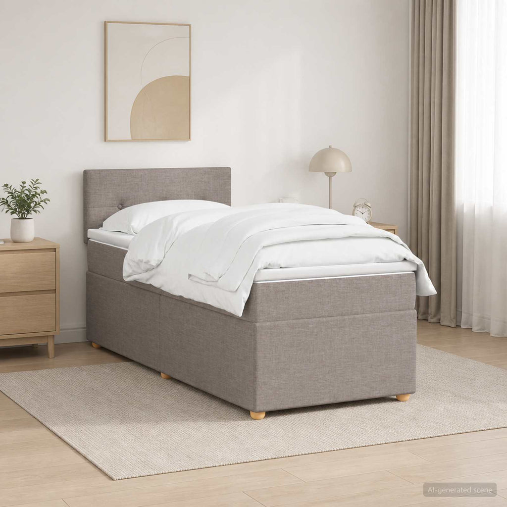 vidaXL Łóżko kontynentalne z materacem Ciemnoszary 80 x 200 cm tkanina