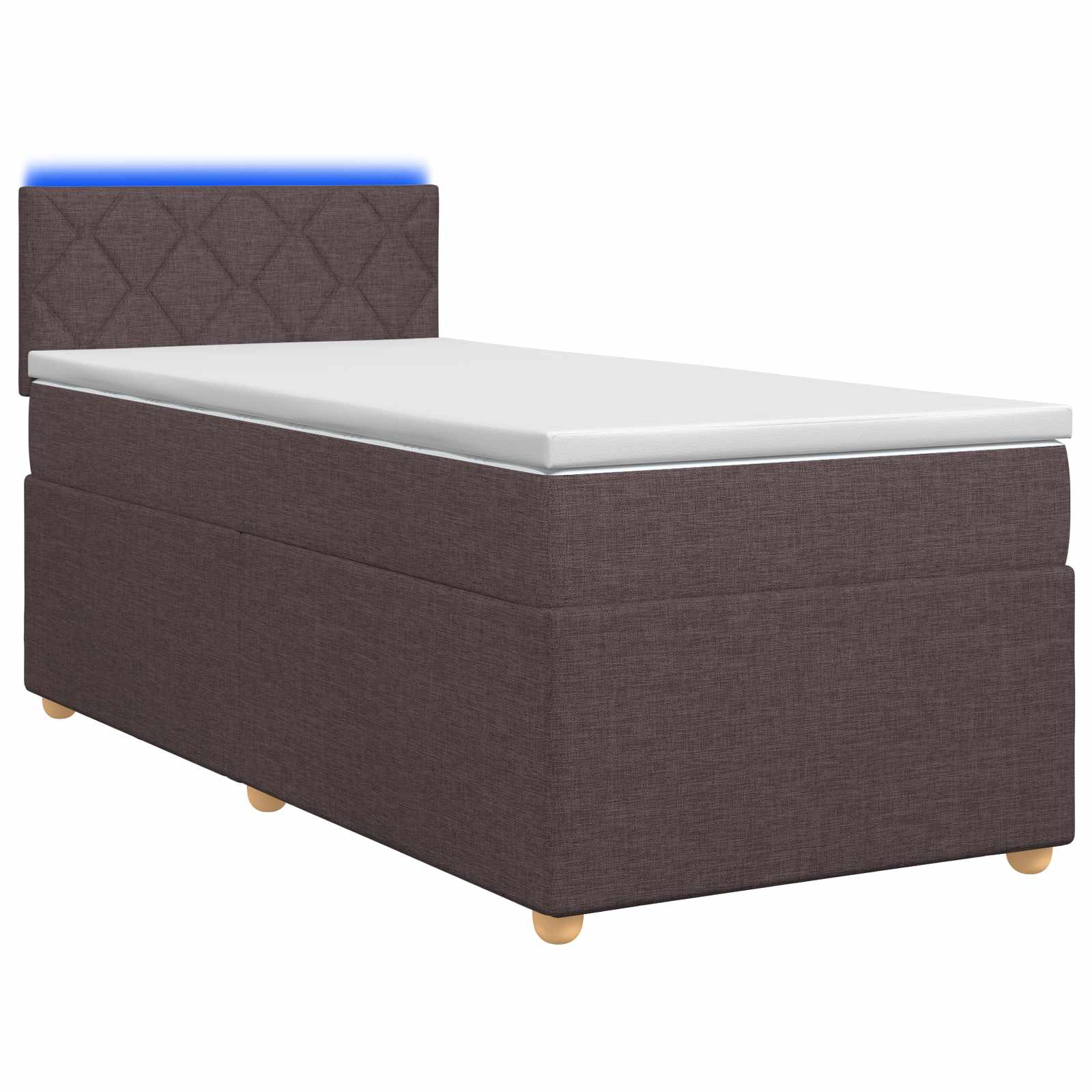 vidaXL Łóżko kontynentalne z materacem Ciemny brąz 80 x 200 cm tkanina