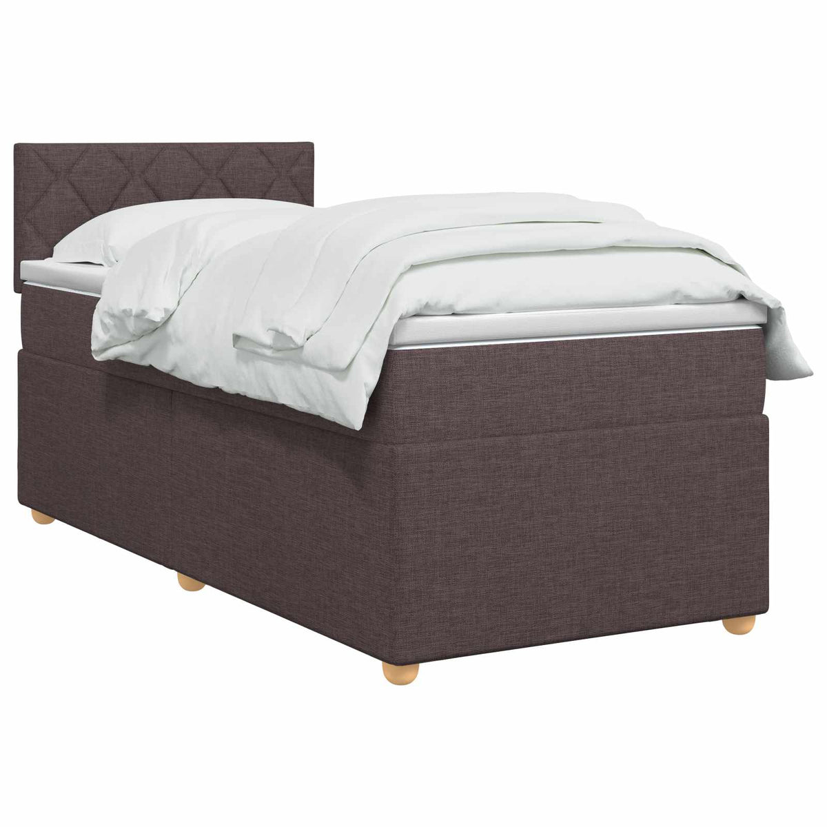 vidaXL Łóżko kontynentalne z materacem Ciemny brąz 80 x 200 cm tkanina