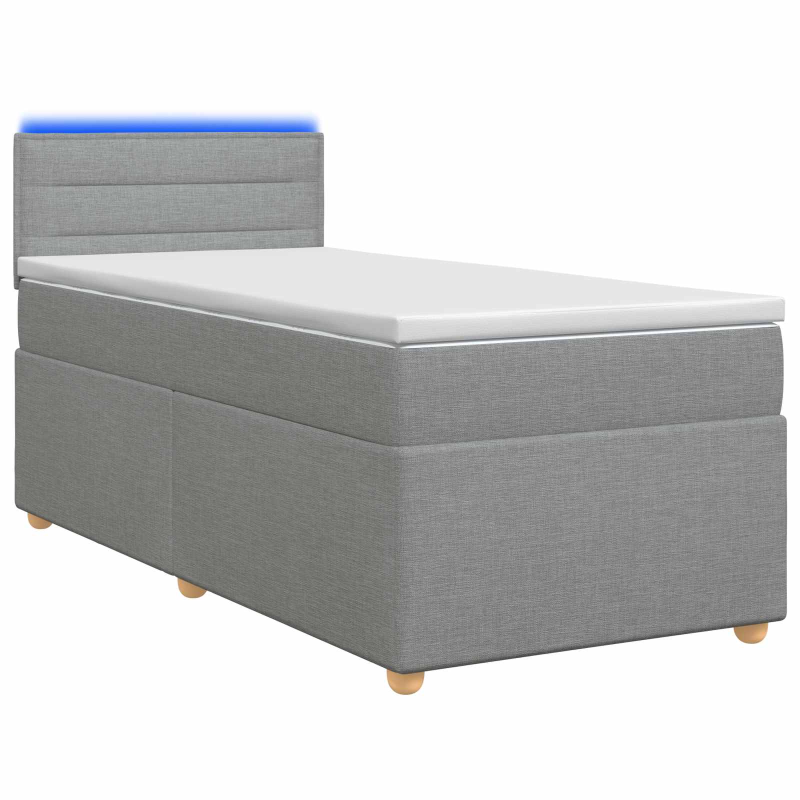 vidaXL Łóżko kontynentalne z materacem jasnoszary 90 x 190 cm tkanina
