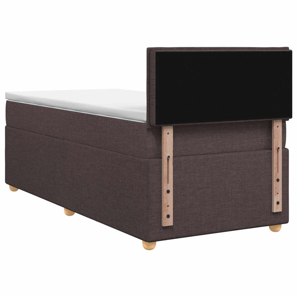 vidaXL Łóżko kontynentalne z materacem Ciemny brąz 90 x 190 cm tkanina