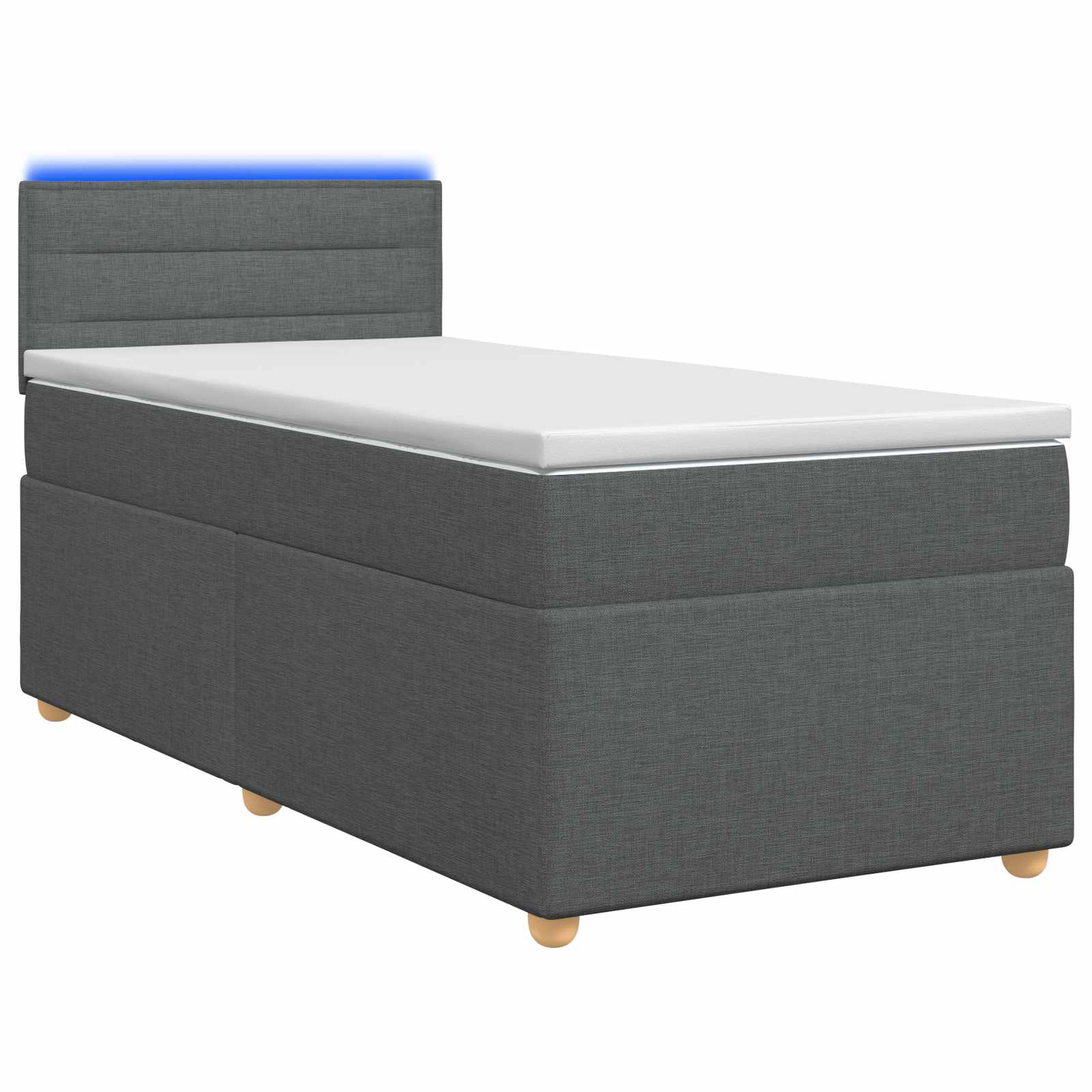 vidaXL Łóżko kontynentalne z materacem ciemnoszary 90 x 200 cm tkanina