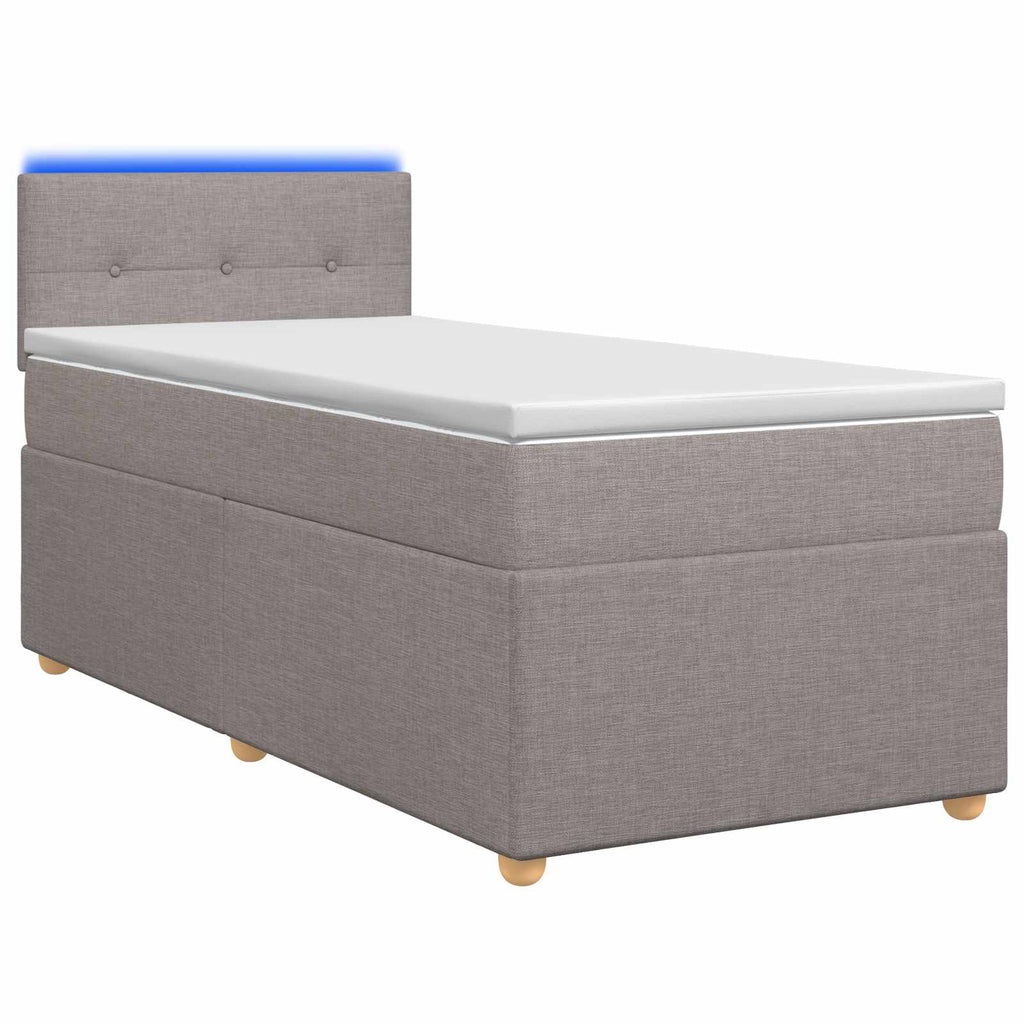 vidaXL Łóżko kontynentalne z materacem Ciemnoszary 100 x 200 cm