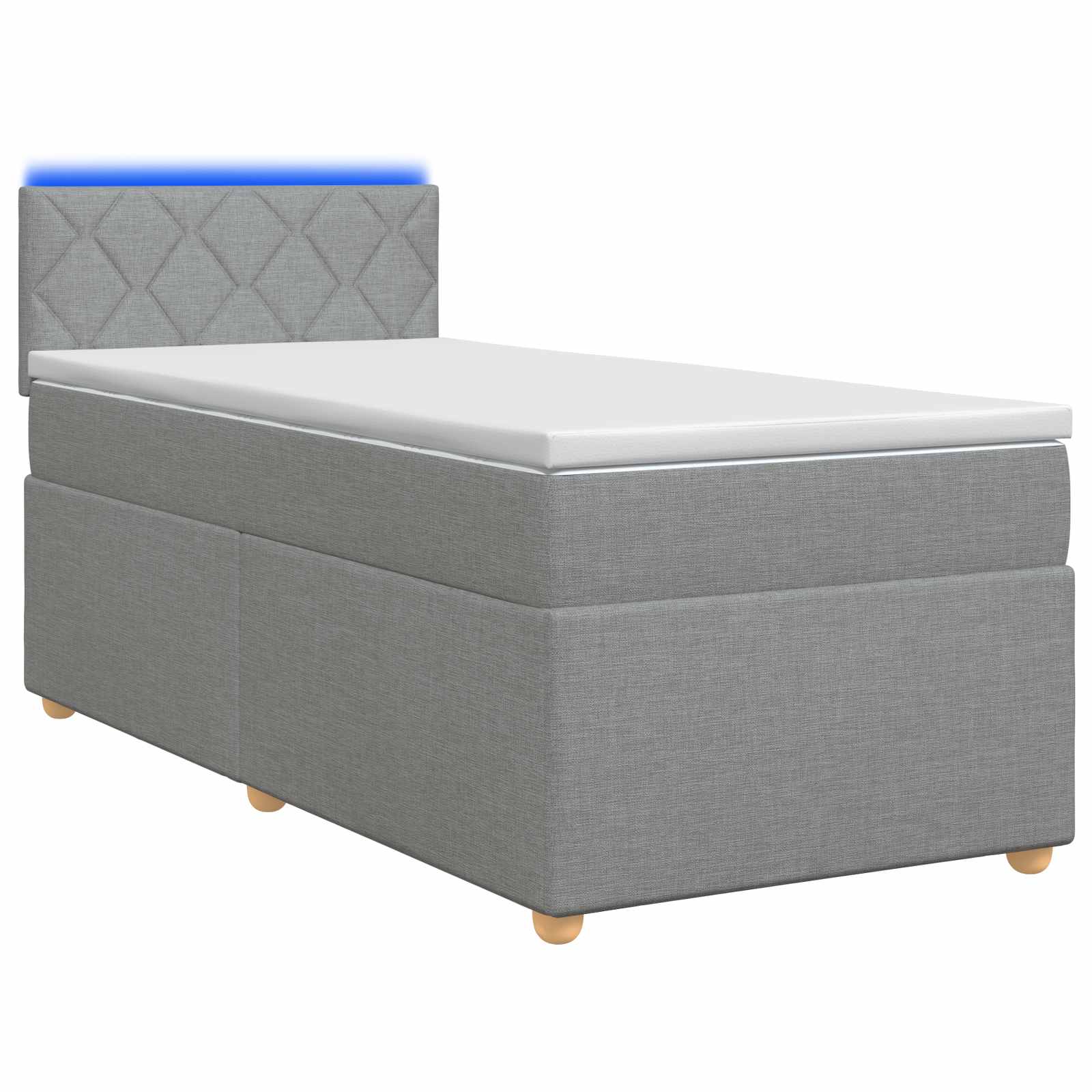 vidaXL Łóżko kontynentalne z materacem jasnoszary 100 x 200 cm tkanina
