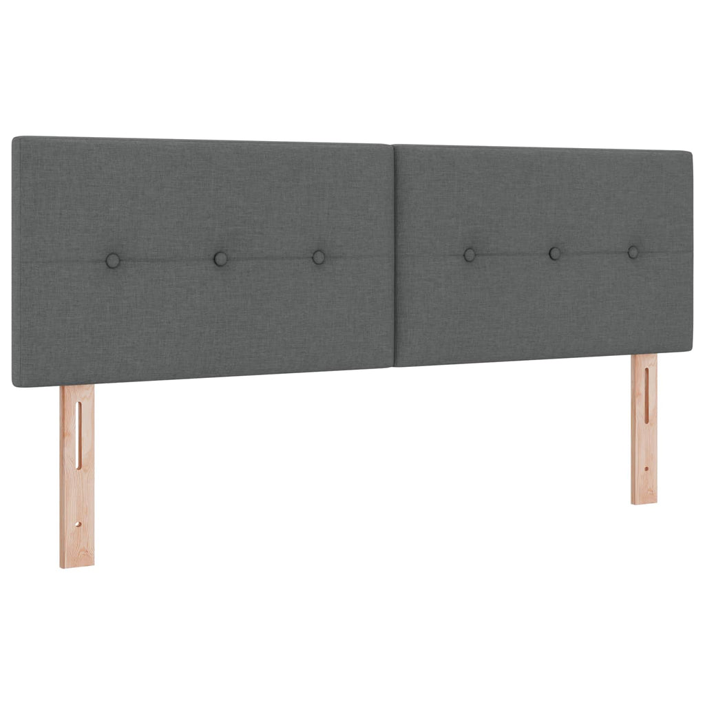vidaXL Łóżko kontynentalne z materacem ciemnoszary 140 x 190 cm