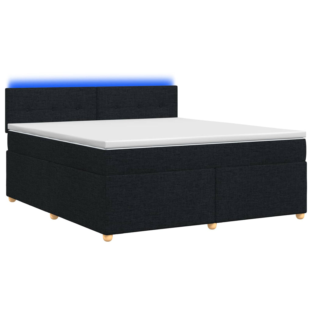 vidaXL Łóżko kontynentalne z materacem Czarny 140 x 190 cm tkanina