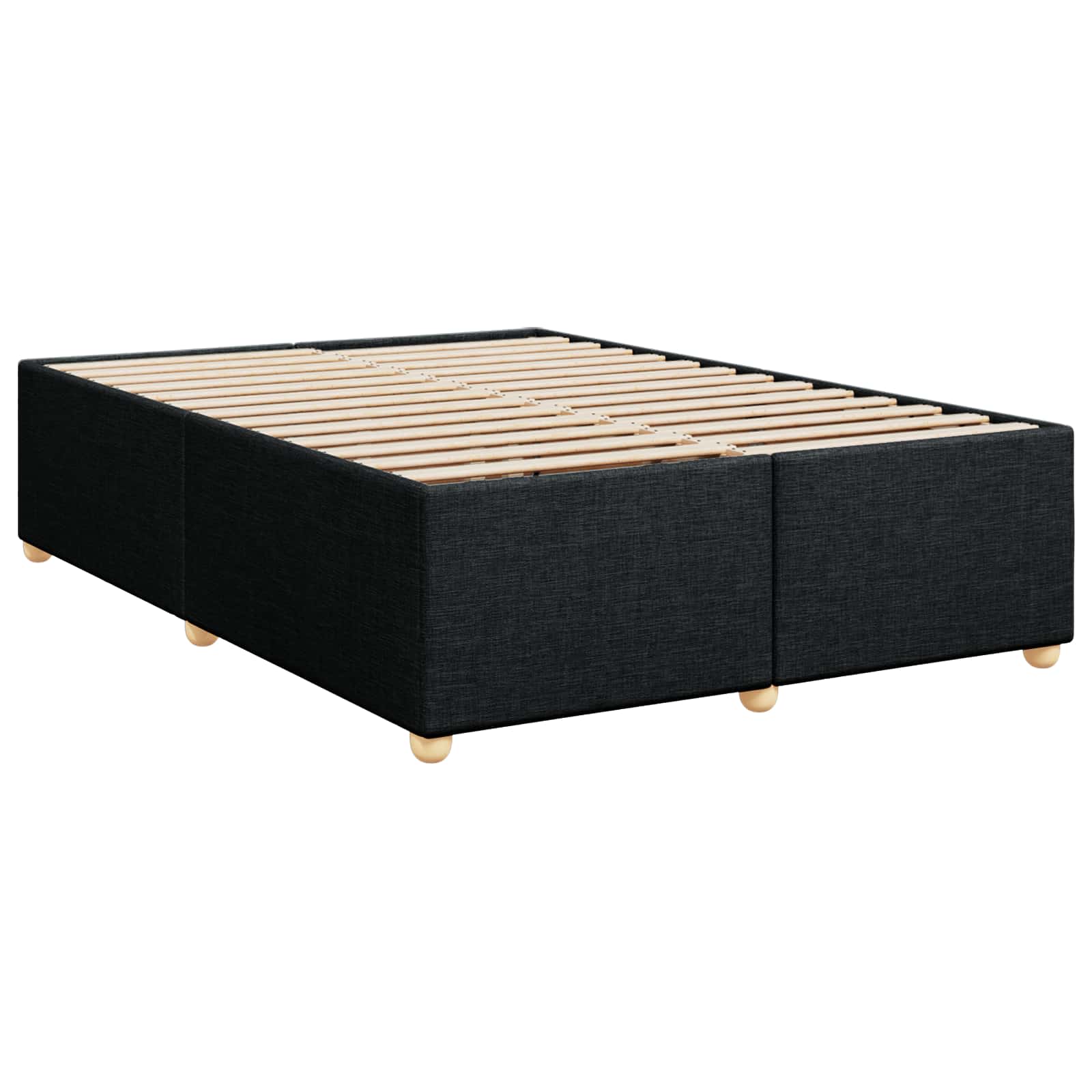 vidaXL Łóżko kontynentalne z materacem Czarny 140 x 190 cm tkanina