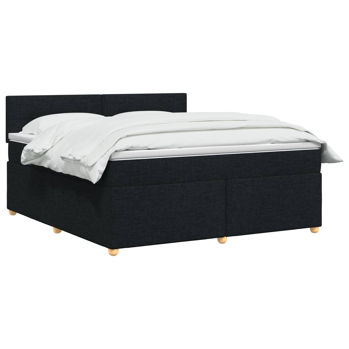 vidaXL Łóżko kontynentalne z materacem Czarny 140 x 190 cm tkanina