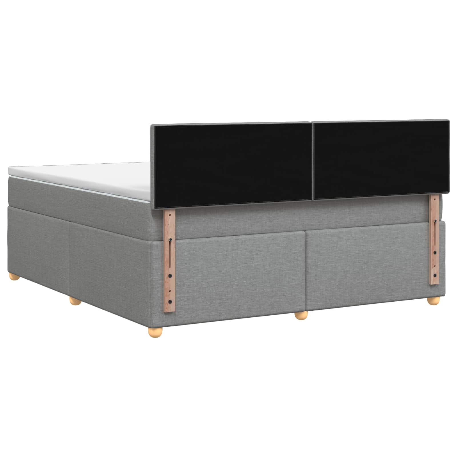 vidaXL Łóżko kontynentalne z materacem jasnoszary 140 x 190 cm tkanina