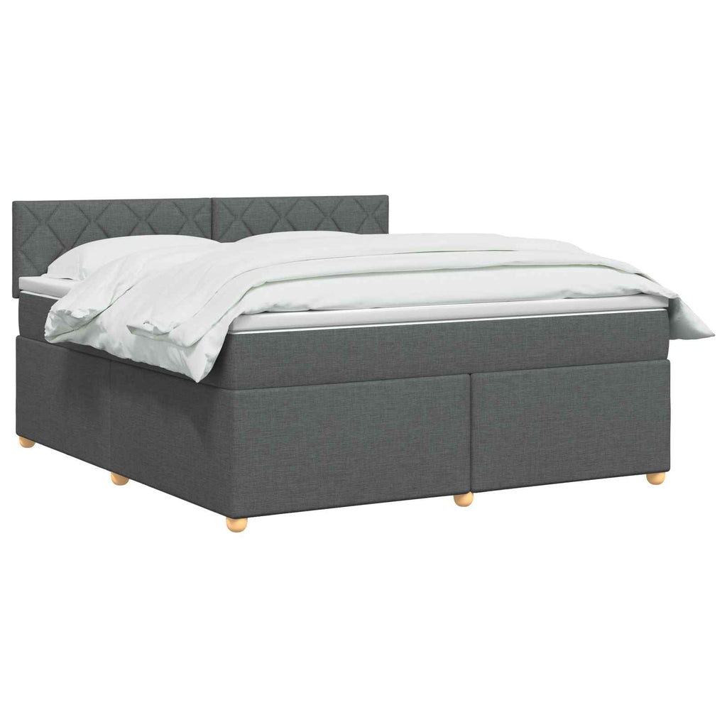 vidaXL Łóżko kontynentalne z materacem ciemnoszary 140 x 190 cm