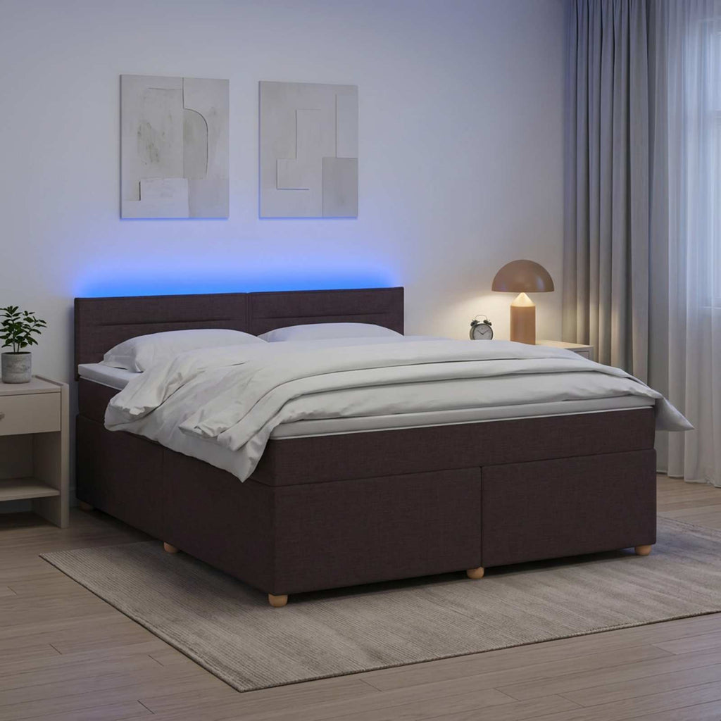 vidaXL Łóżko kontynentalne z materacem Ciemny brąz 140 x 200 cm