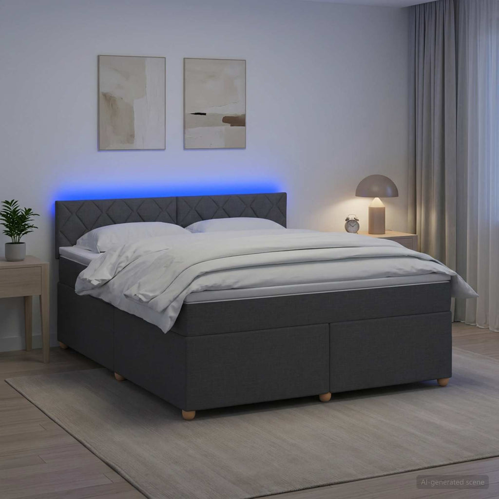 vidaXL Łóżko kontynentalne z materacem ciemnoszary 140 x 190 cm
