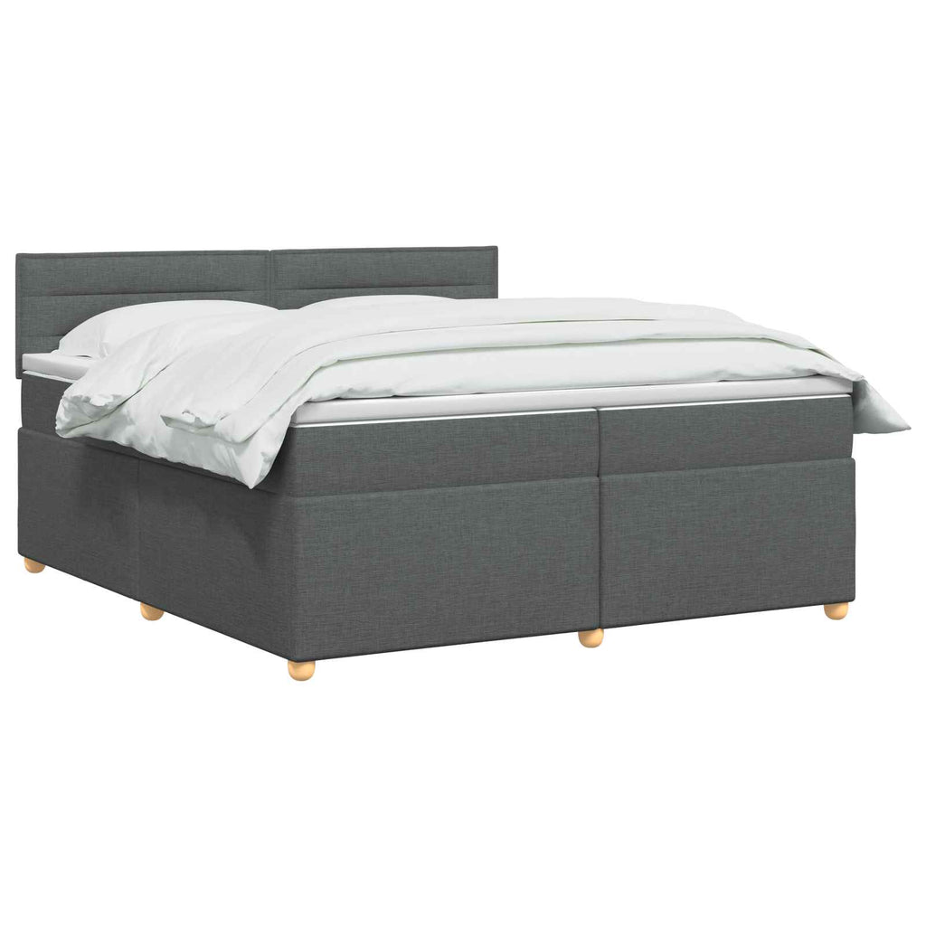 vidaXL Łóżko kontynentalne z materacem ciemnoszary 200 x 200 cm