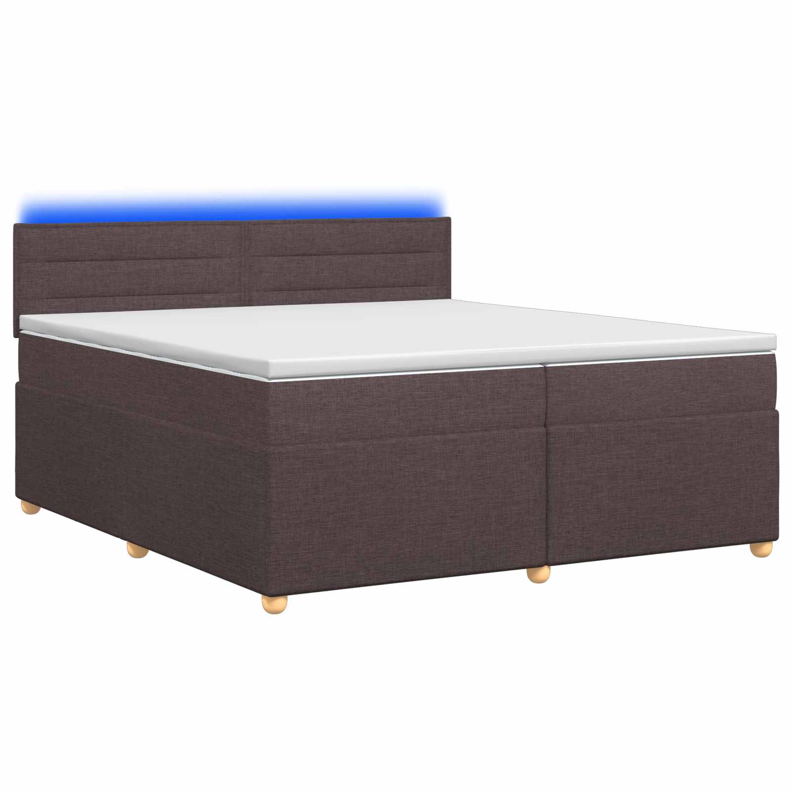 vidaXL Łóżko kontynentalne z materacem Ciemny brąz 200 x 200 cm