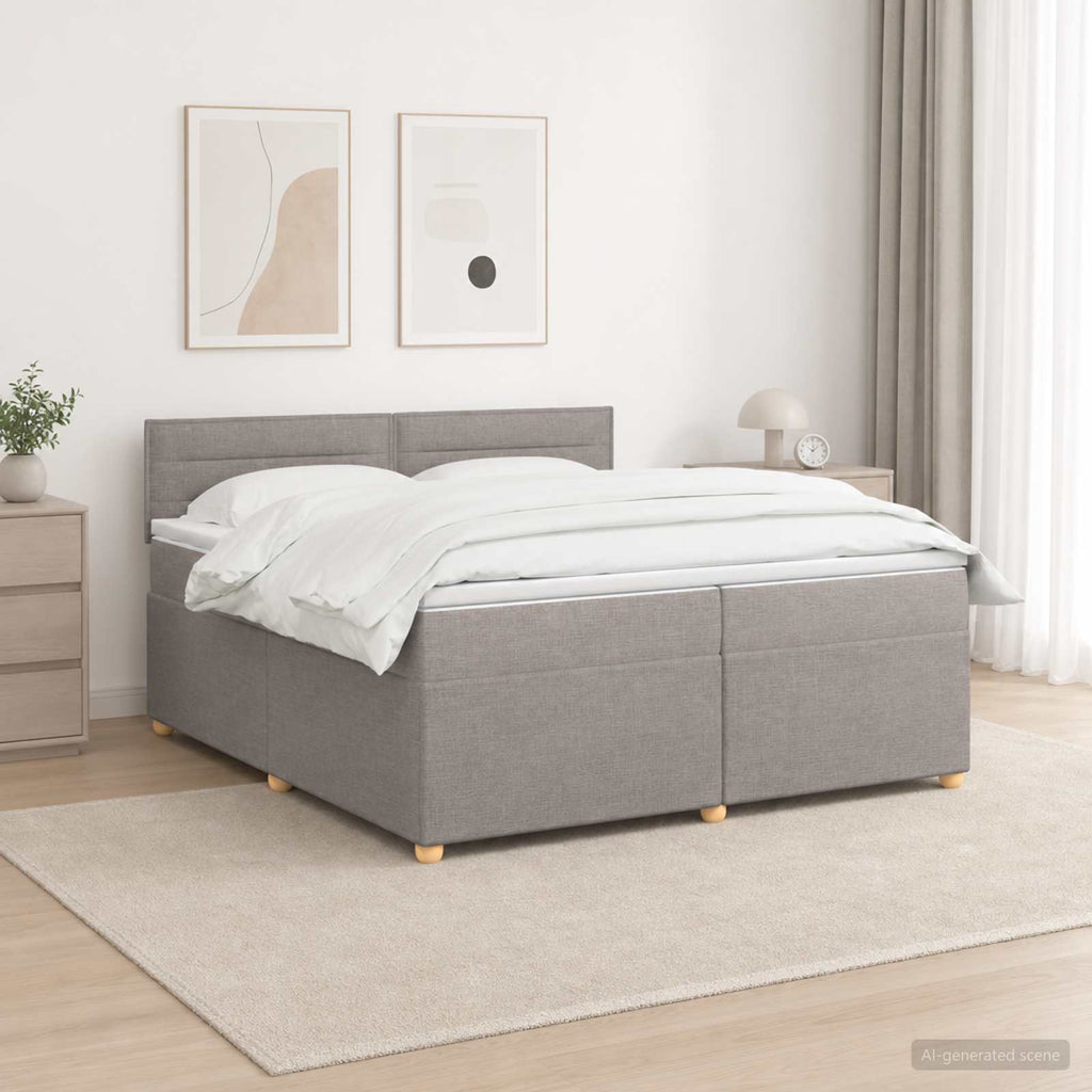 vidaXL Łóżko kontynentalne z materacem Ciemnoszary 200 x 200 cm