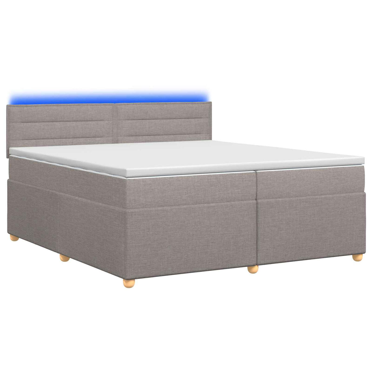 vidaXL Łóżko kontynentalne z materacem Ciemnoszary 200 x 200 cm