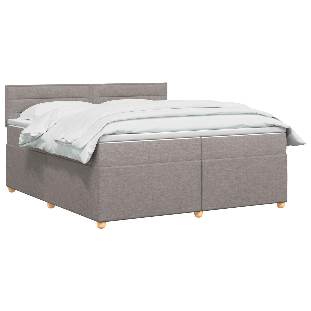 vidaXL Łóżko kontynentalne z materacem Ciemnoszary 200 x 200 cm
