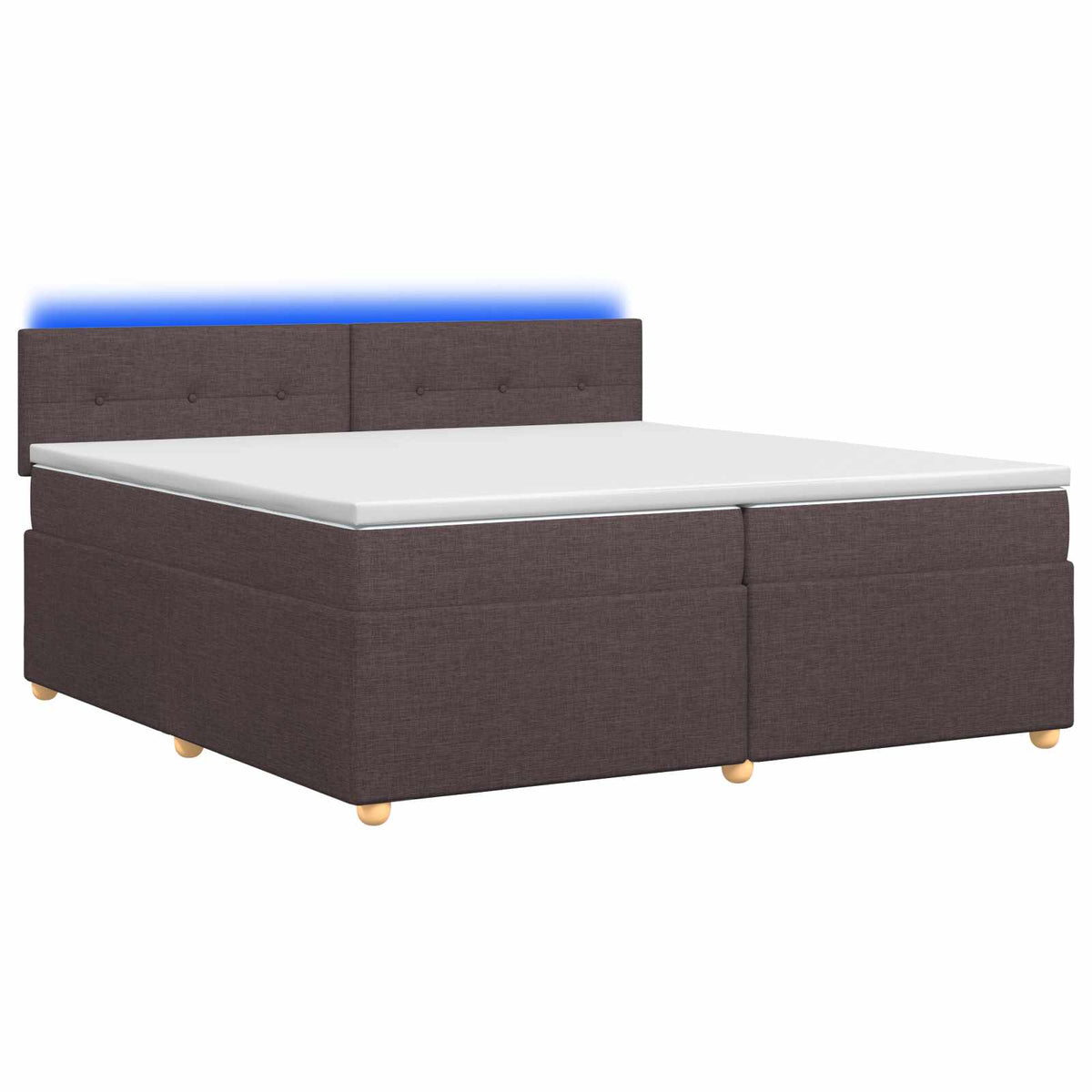vidaXL Łóżko kontynentalne z materacem Ciemny brąz 200 x 200 cm