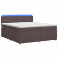 vidaXL Łóżko kontynentalne z materacem Ciemny brąz 200 x 200 cm