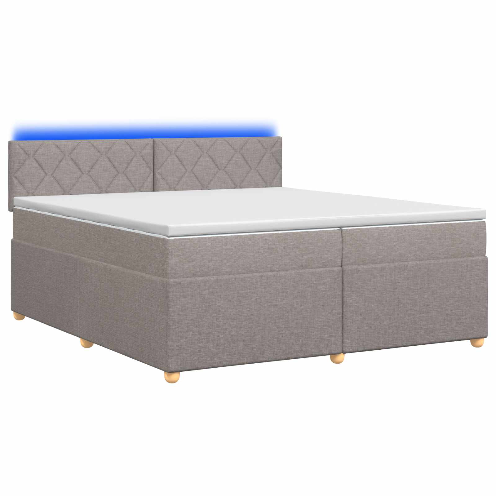 vidaXL Łóżko kontynentalne z materacem Ciemnoszary 200 x 200 cm