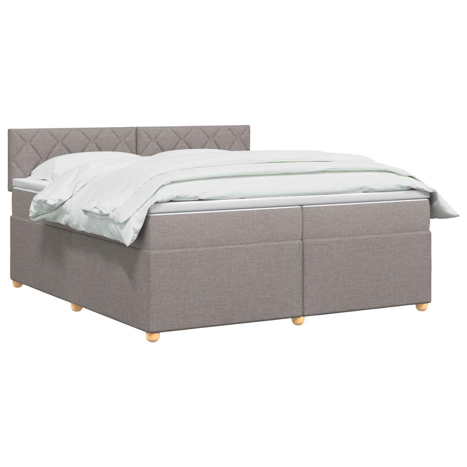 vidaXL Łóżko kontynentalne z materacem Ciemnoszary 200 x 200 cm