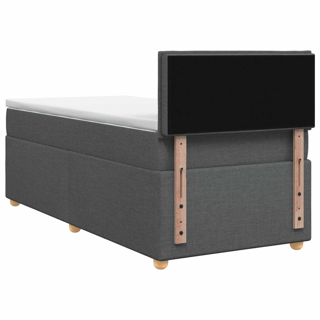 vidaXL Łóżko Box Spring z materacem i LED ciemnoszary 90 x 190 cm