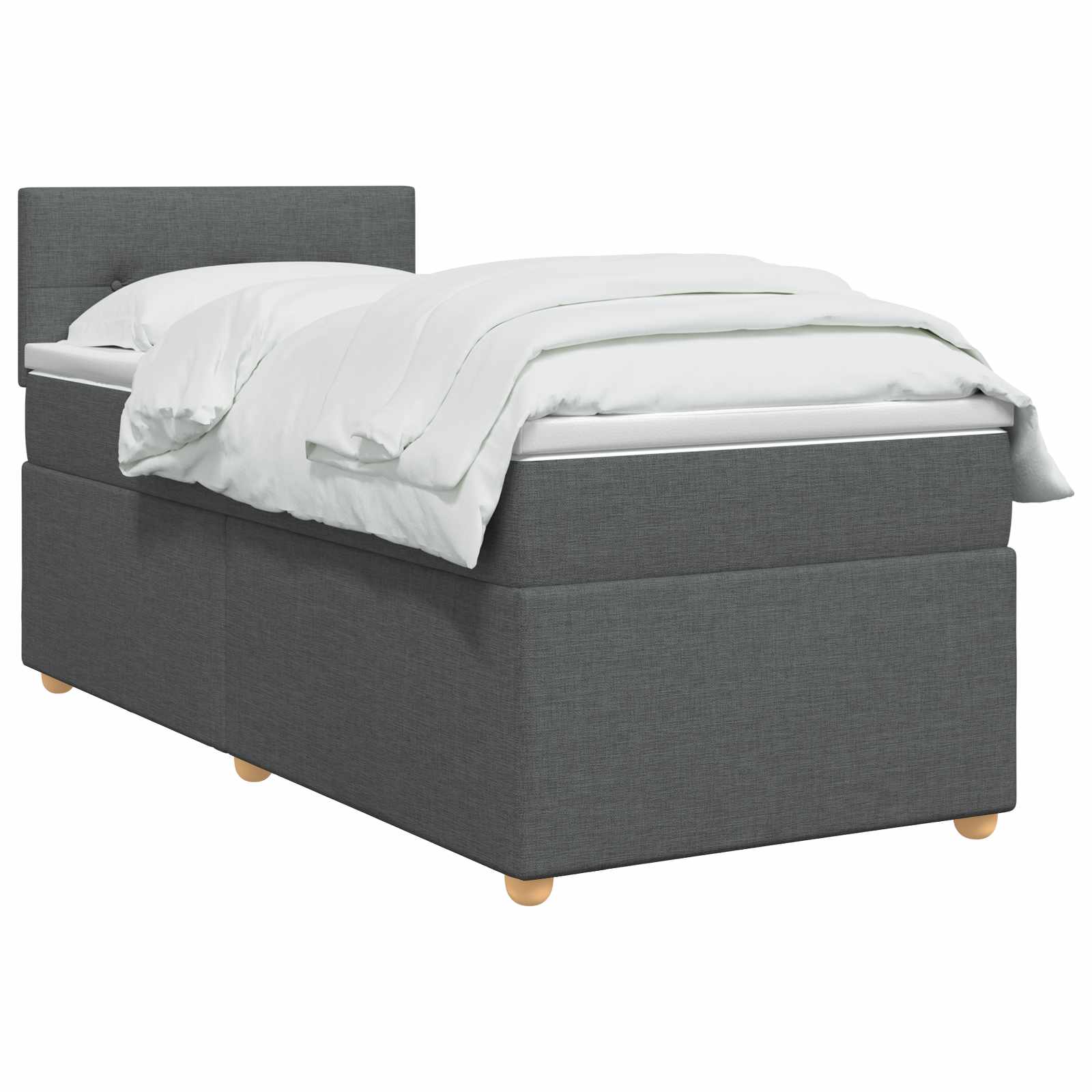 vidaXL Łóżko Box Spring z materacem i LED ciemnoszary 90 x 190 cm
