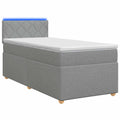 vidaXL Łóżko Box Spring z materacem i LED jasnoszary 90 x 190 cm