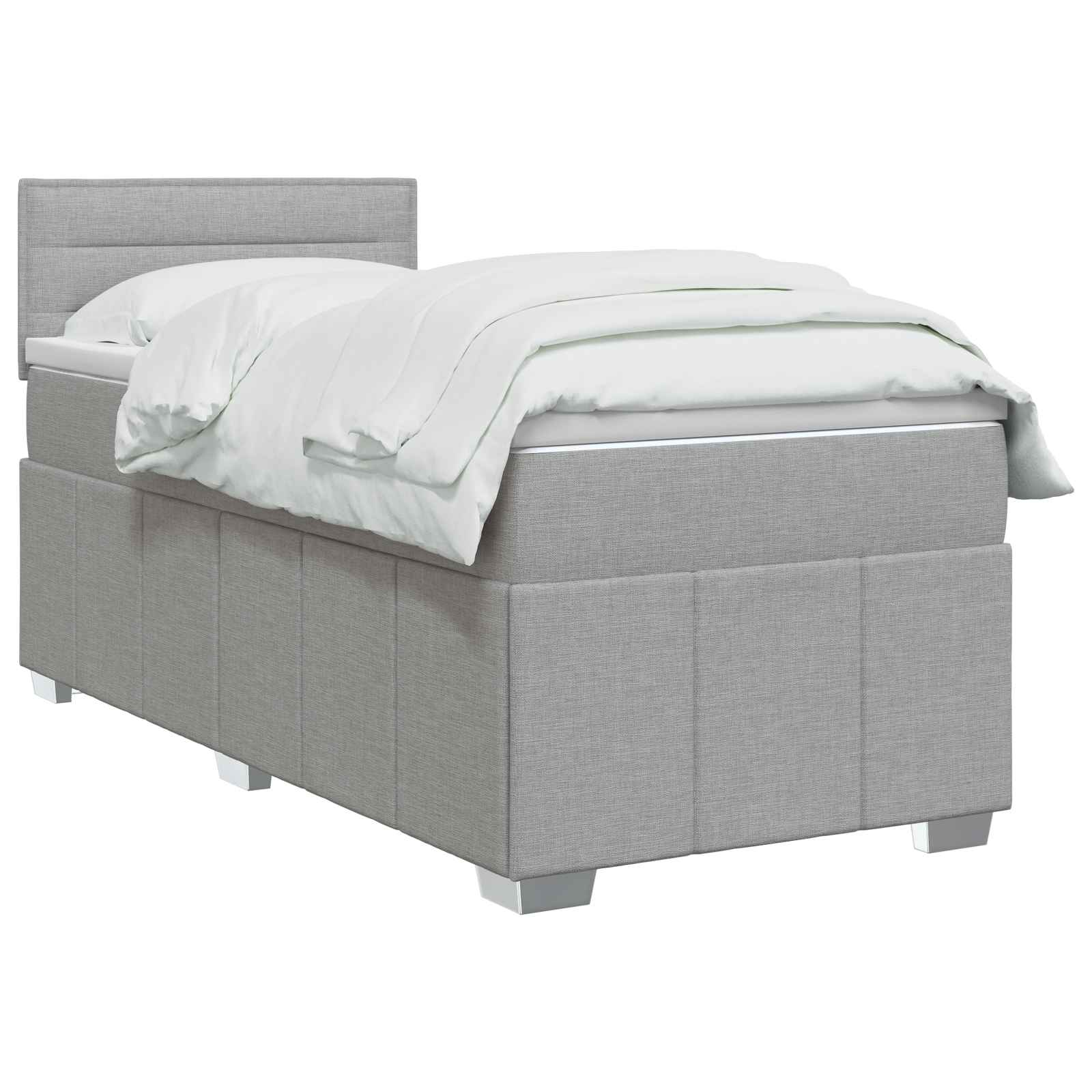 vidaXL Łóżko kontynentalne z materacem jasnoszary 80 x 200 cm tkanina