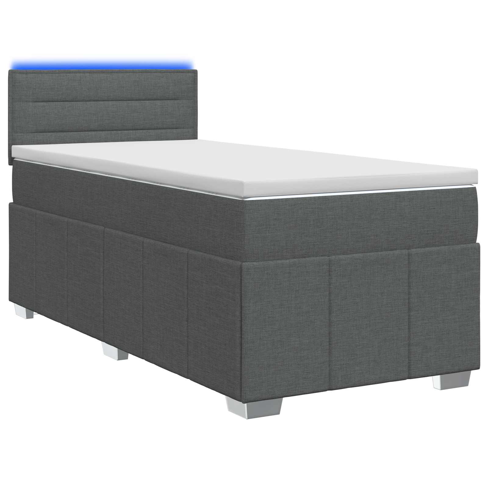 vidaXL Łóżko kontynentalne z materacem ciemnoszary 80 x 200 cm tkanina