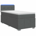 vidaXL Łóżko kontynentalne z materacem ciemnoszary 80 x 200 cm tkanina