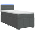 vidaXL Łóżko kontynentalne z materacem ciemnoszary 90 x 200 cm tkanina