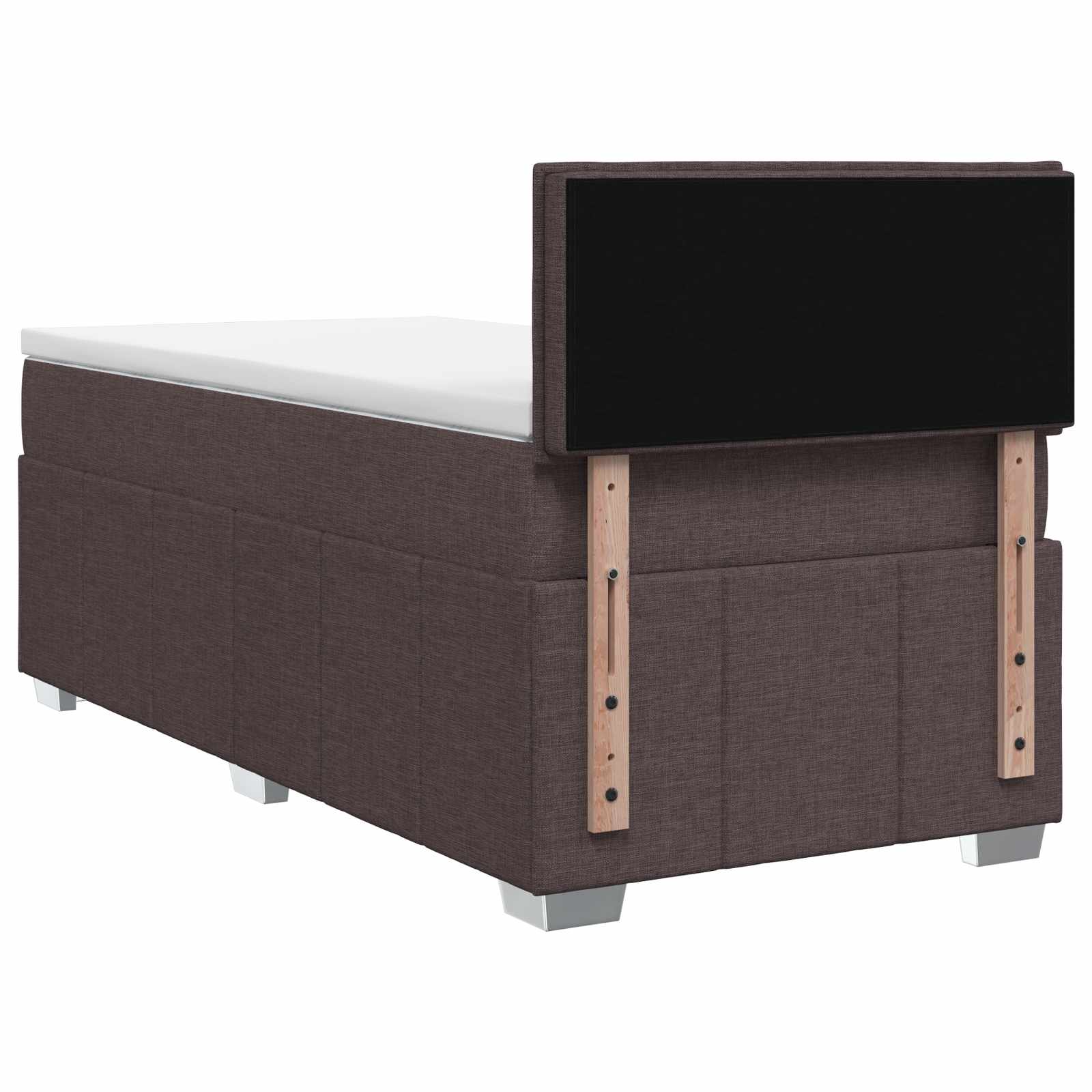 vidaXL Łóżko kontynentalne z materacem Ciemny brąz 90 x 200 cm tkanina