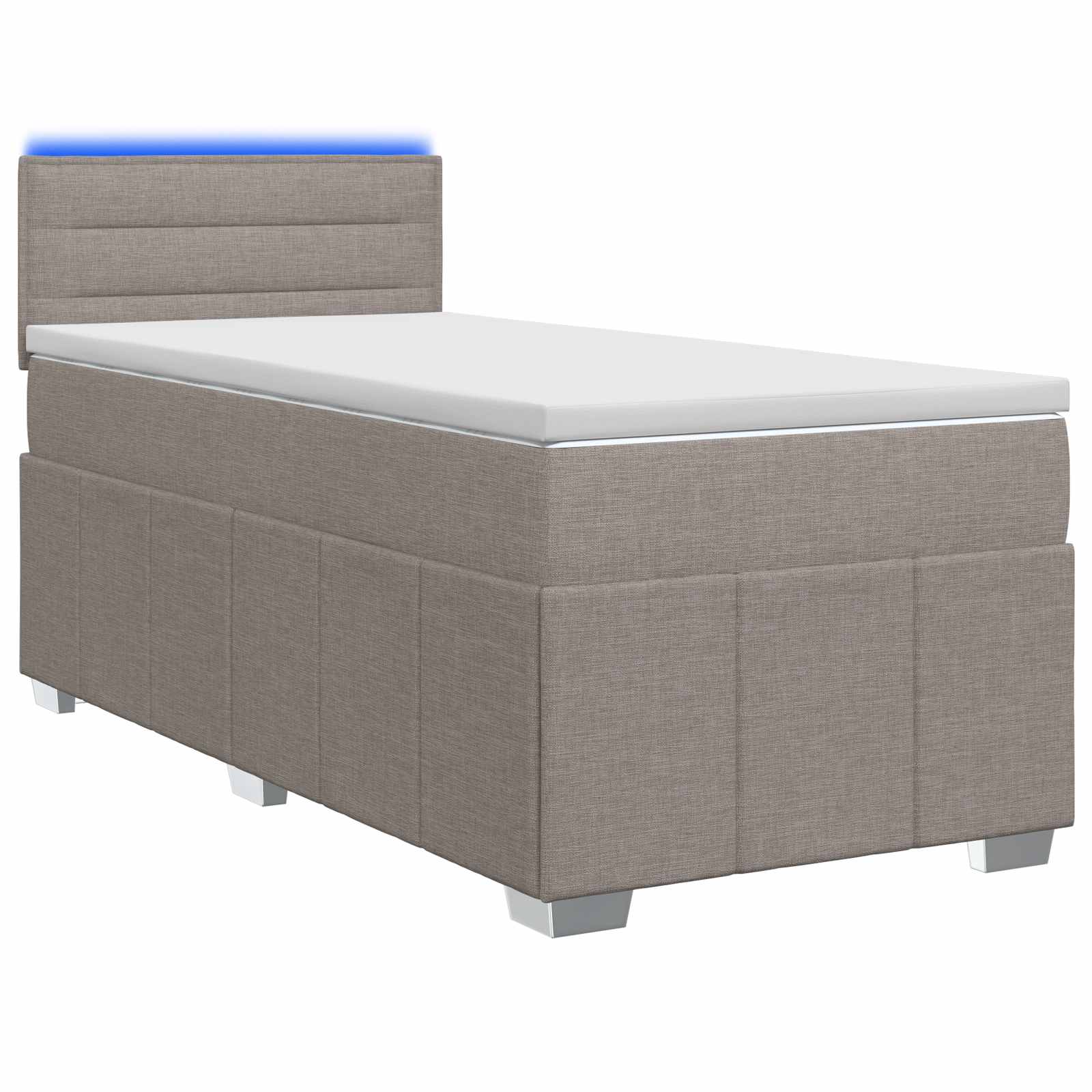 vidaXL Łóżko kontynentalne z materacem Ciemnoszary 90 x 200 cm tkanina