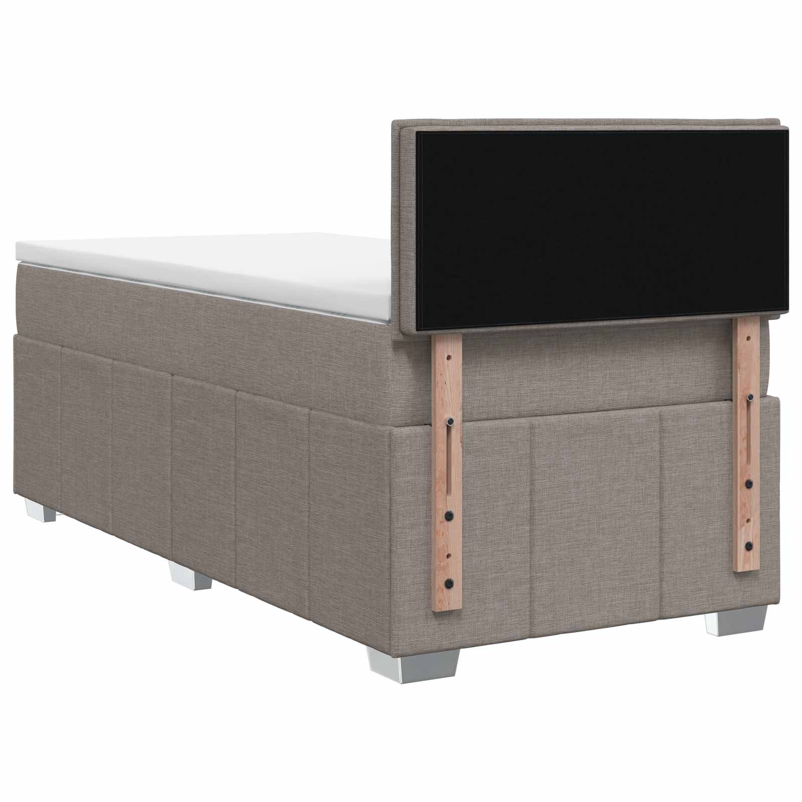 vidaXL Łóżko kontynentalne z materacem Ciemnoszary 90 x 200 cm tkanina