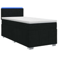 vidaXL Łóżko kontynentalne z materacem Czarny 90 x 200 cm tkanina