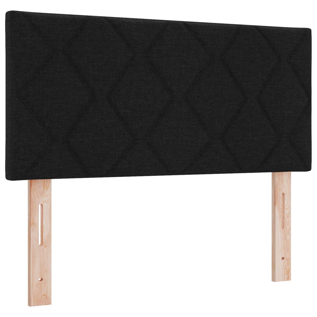 vidaXL Łóżko kontynentalne z materacem Czarny 90 x 200 cm tkanina