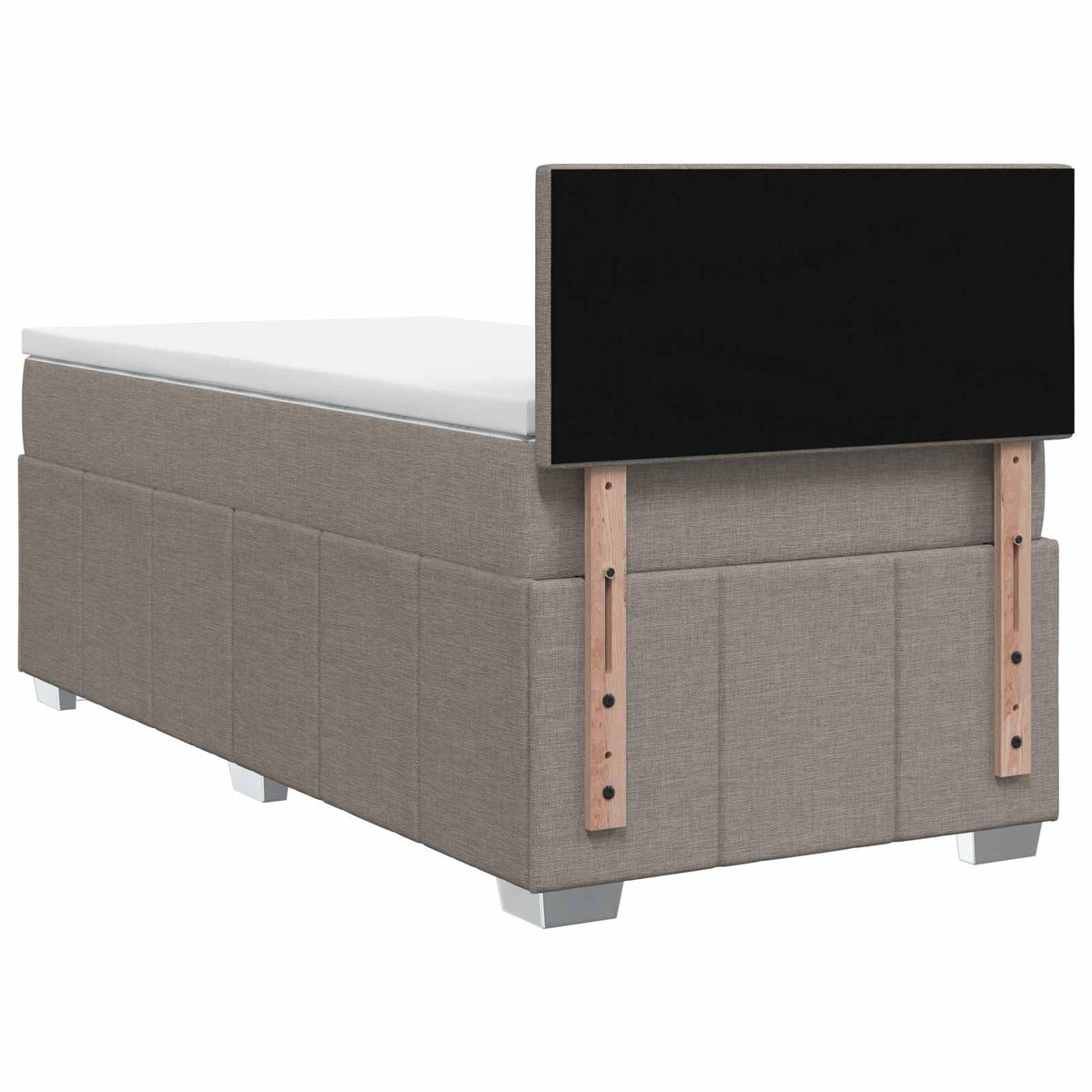 vidaXL Łóżko kontynentalne z materacem Ciemnoszary 90 x 200 cm tkanina
