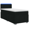 vidaXL Łóżko kontynentalne z materacem Czarny 100 x 200 cm tkanina