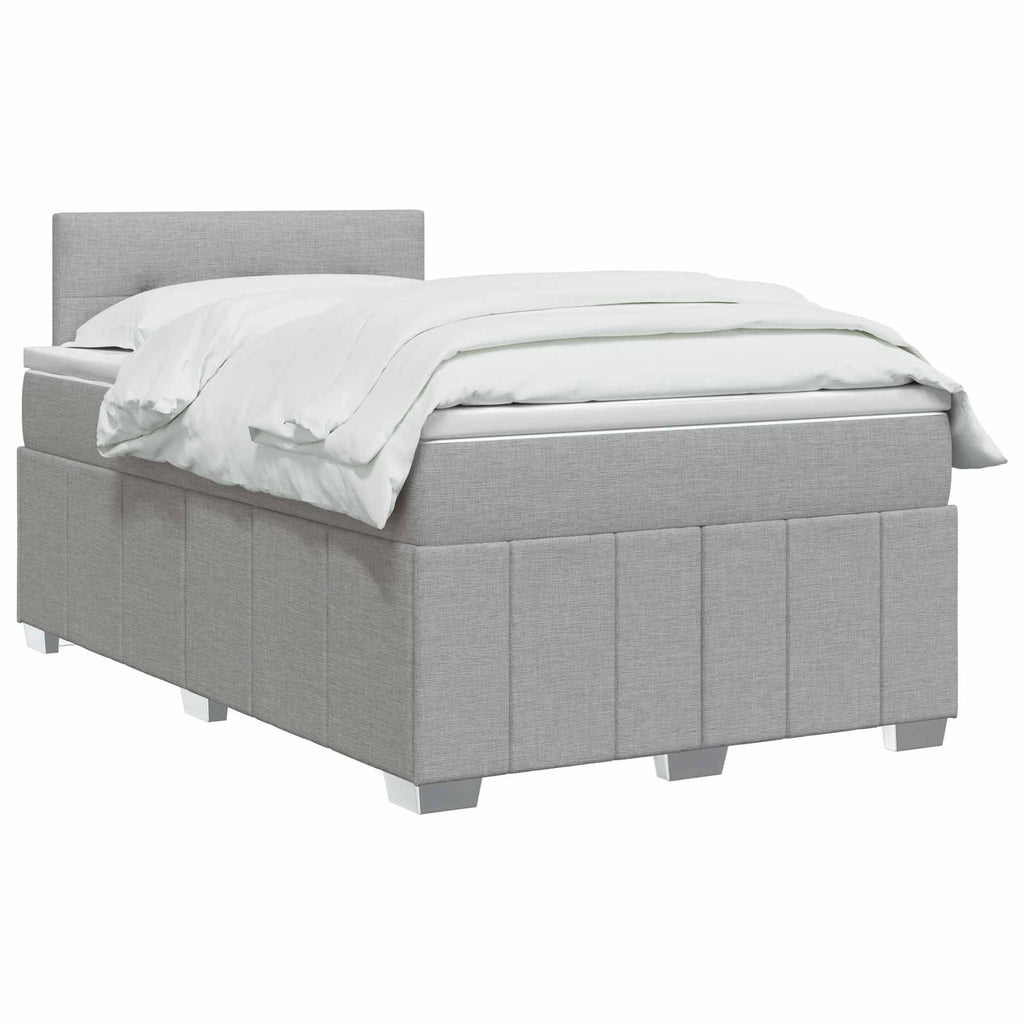 vidaXL Łóżko kontynentalne z materacem jasnoszary 120 x 190 cm tkanina