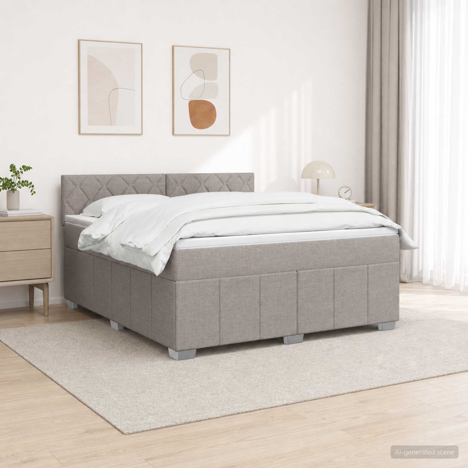 vidaXL Łóżko kontynentalne z materacem Ciemnoszary 140 x 190 cm